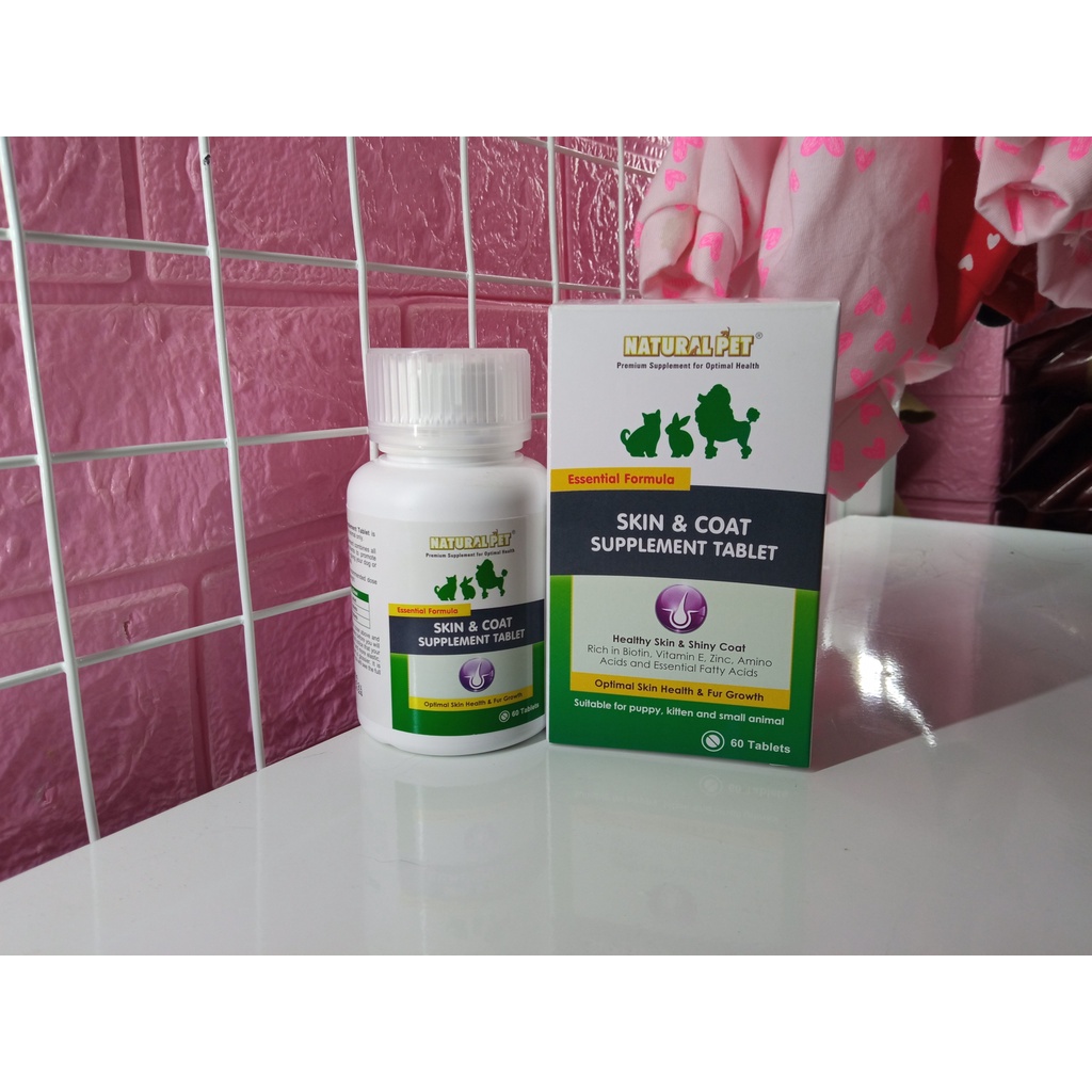 [Chính hãng] 1 viên thức ăn dưỡng lông cho chó mèo Natural Pet Skin &amp; Coat Supplement Tablets