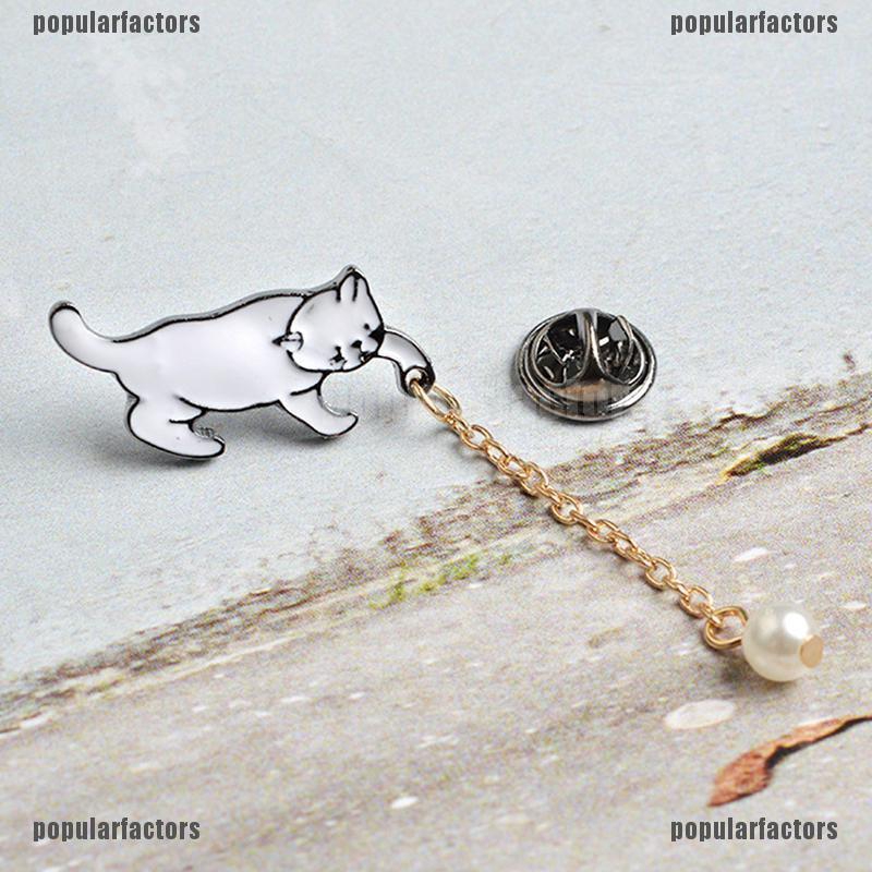 Áo Sơ Mi Hình Mèo Đính Ngọc Trai Thời Trang