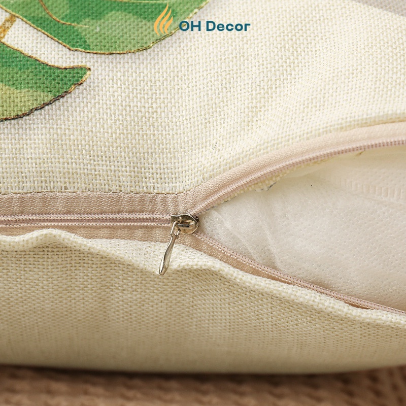 Gối tựa lưng gối sofa vuông 45x45 hình lá phong cách hiện đại