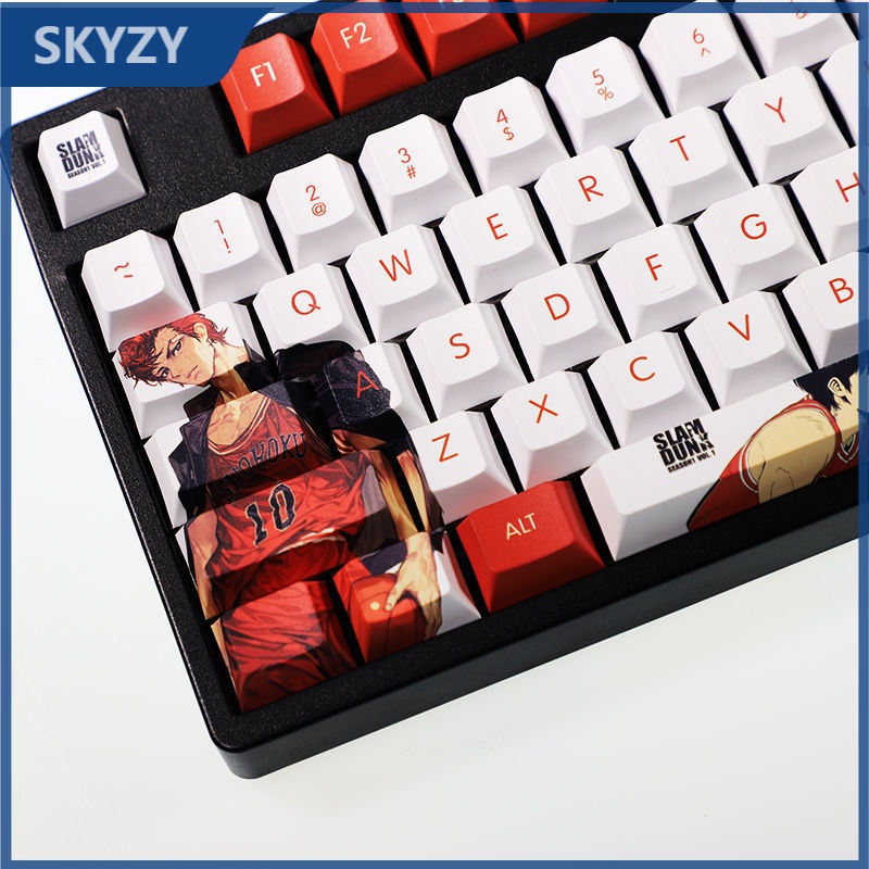 Slam Dunk Keycap Cherry Profile Sakuragi Hanamichi Kaede Rukawa Basketball Theme Nhật Bản Anime PBT Dye Sub Bàn phím cơ học Keycaps