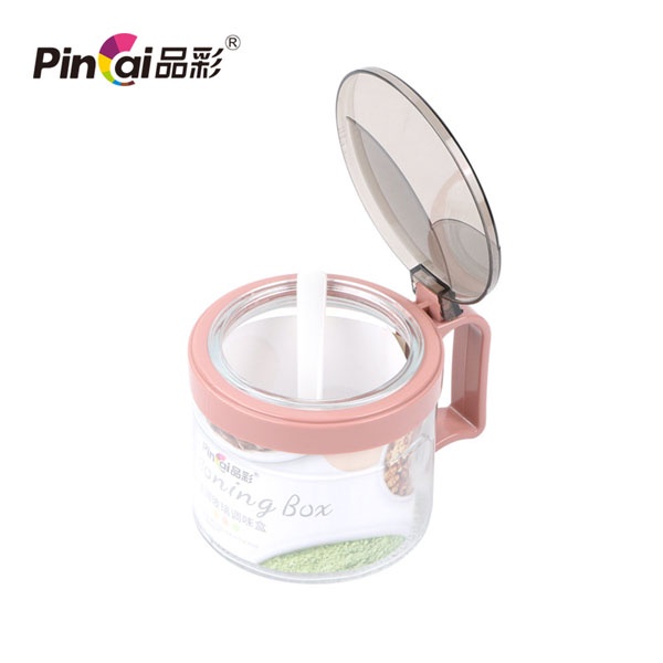 Bộ Đựng Gia Vị  Pincai Konbini365 Cao Cấp, Hũ Gia Vị Thủy Tinh Có Khay Đựng Sang Trọng