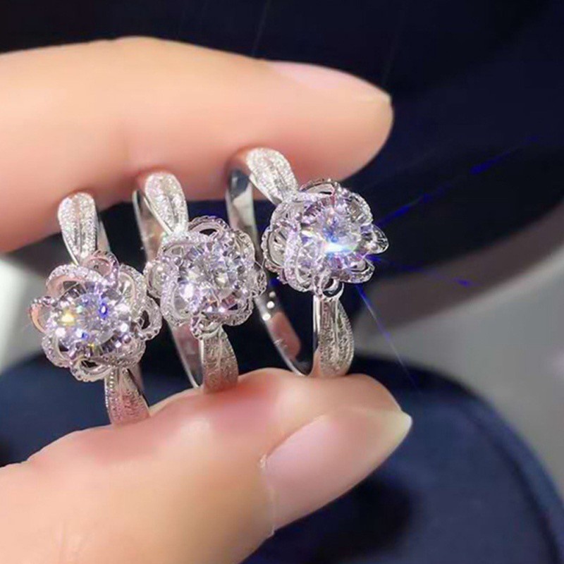 Nhẫn Đeo Tay Kim Loại Đính Đá Sapphire Giả Thời Trang Cho Nữ
