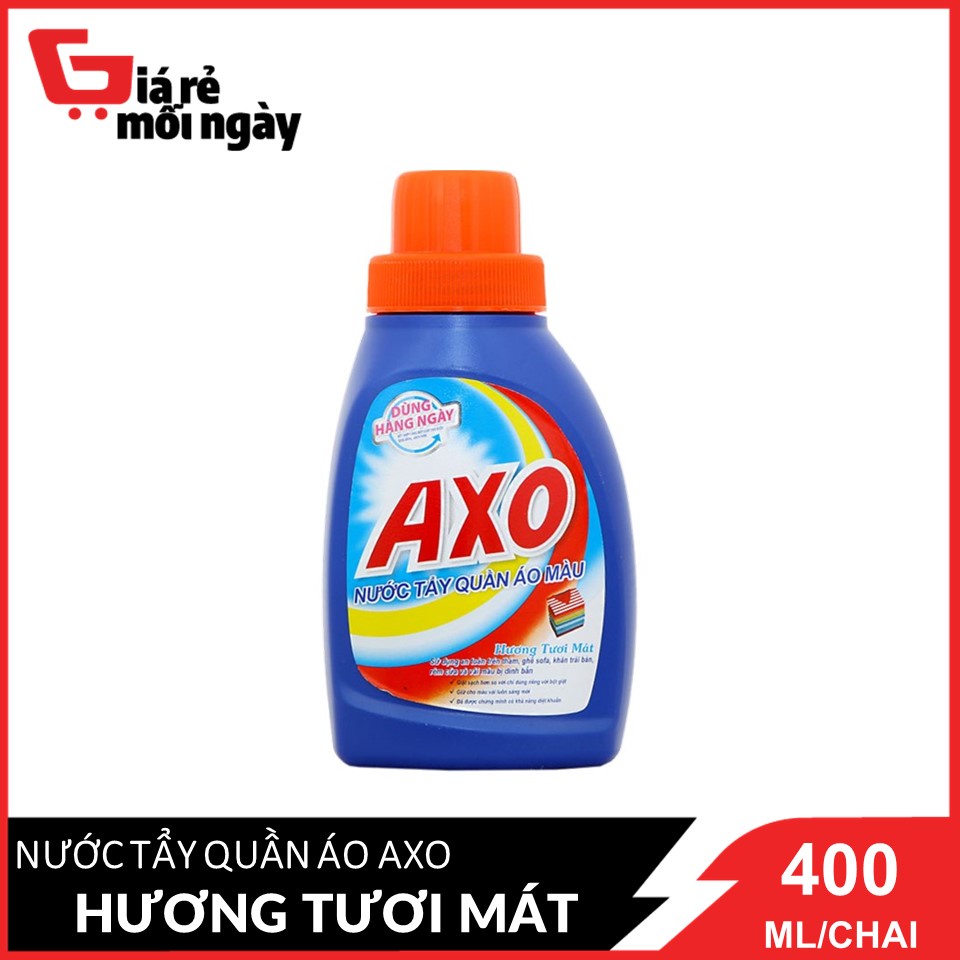 Nước Tẩy Quần Áo Axo Hương Tươi Mát (Xanh) 400ml