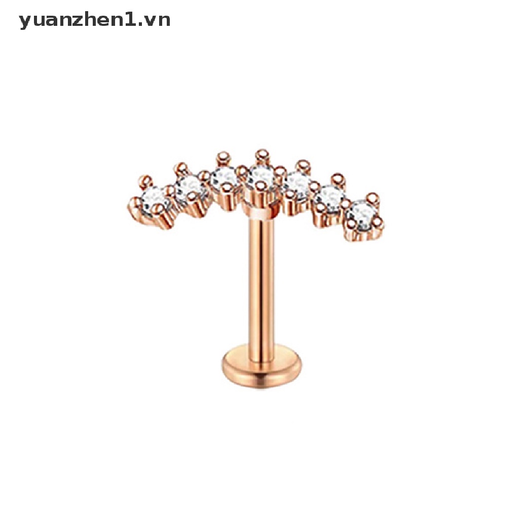 Khuyên Xỏ Sụn Tai Chất Liệu Thép Không Gỉ Đính Đá Zircon