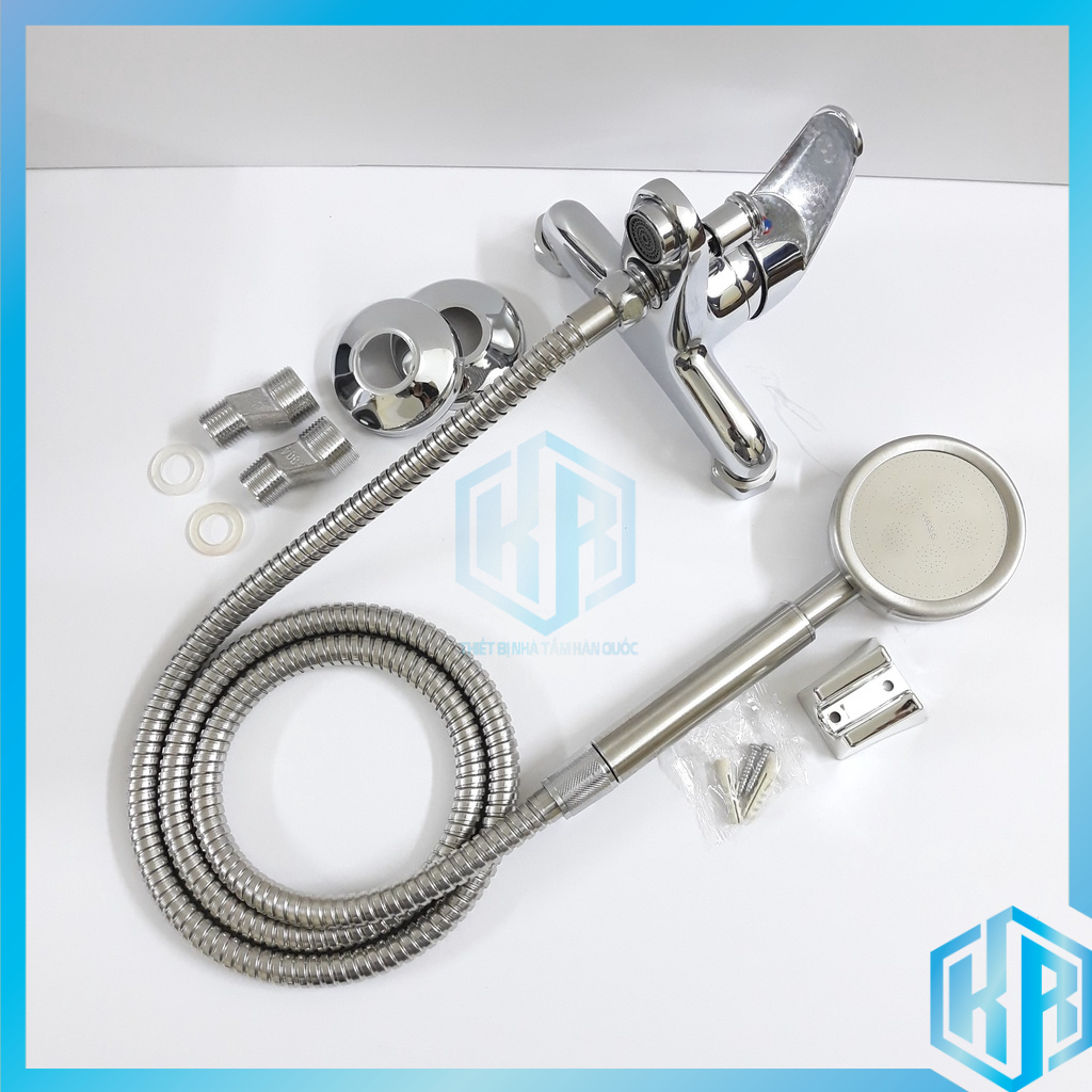 Bộ Củ sen nóng lạnh bằng đồng và Tay sen tăng áp inox SUS 304 cao cấp không gỉ sét tăng áp vĩnh viễn