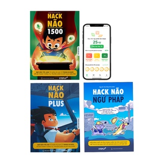 Sách - Combo 3 cuốn Hack Não 1500 + Hack Não Plus + Hack Não Ngữ Pháp + Tặng kèm App Hack Não Pro học miễn phí
