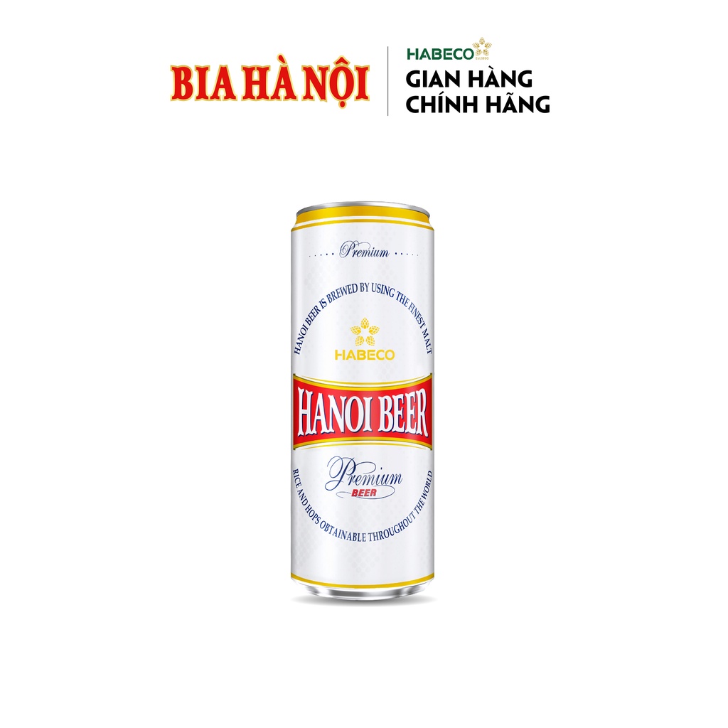 HỎA TỐC HÀ NỘI - Thùng 24 lon Hanoi Premium Beer - HABECO (330ml/lon) - Phiên bản lon cao