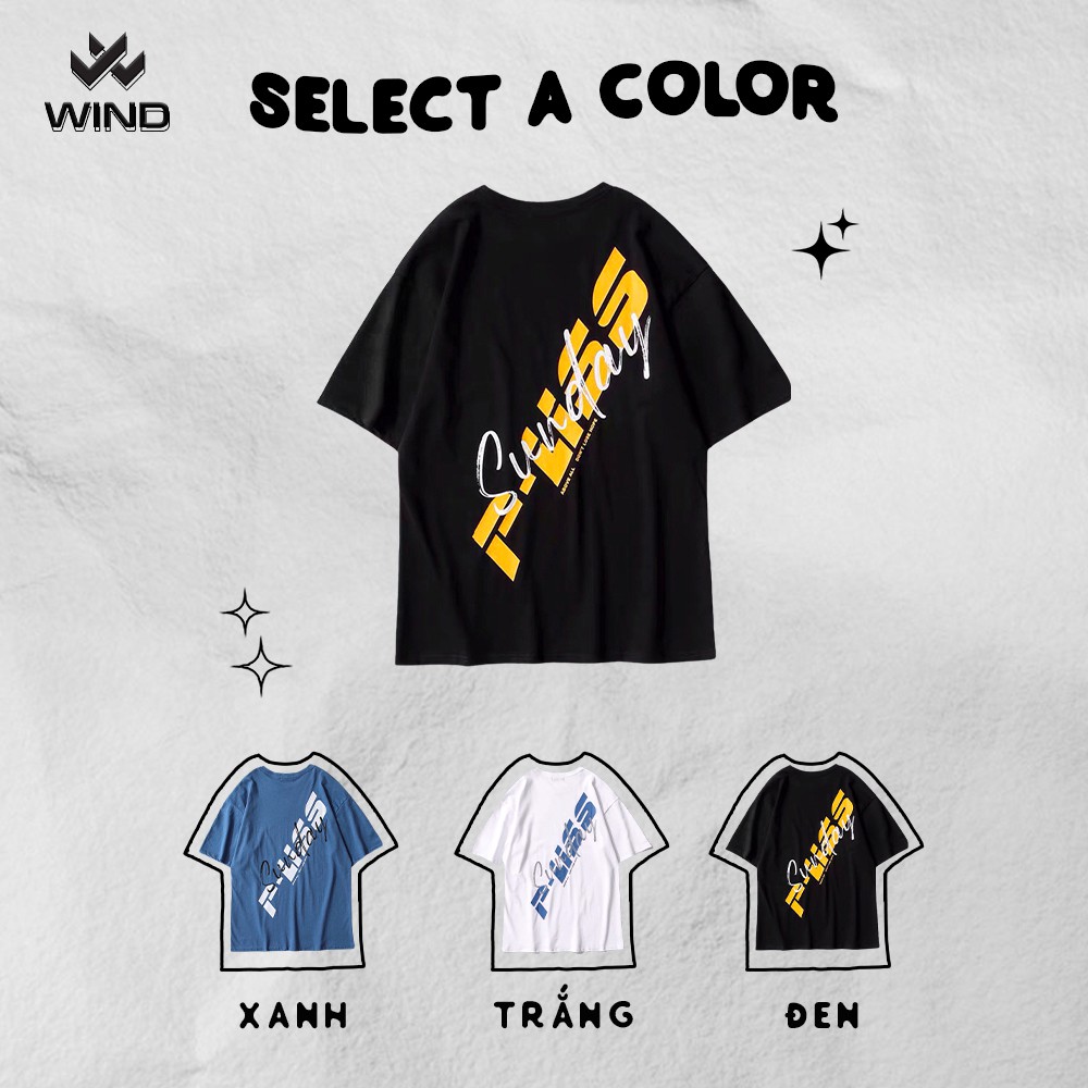 Áo thun tay lỡ WIND phông unisex form rộng SunDay nam nữ cotton ulzzang oversize