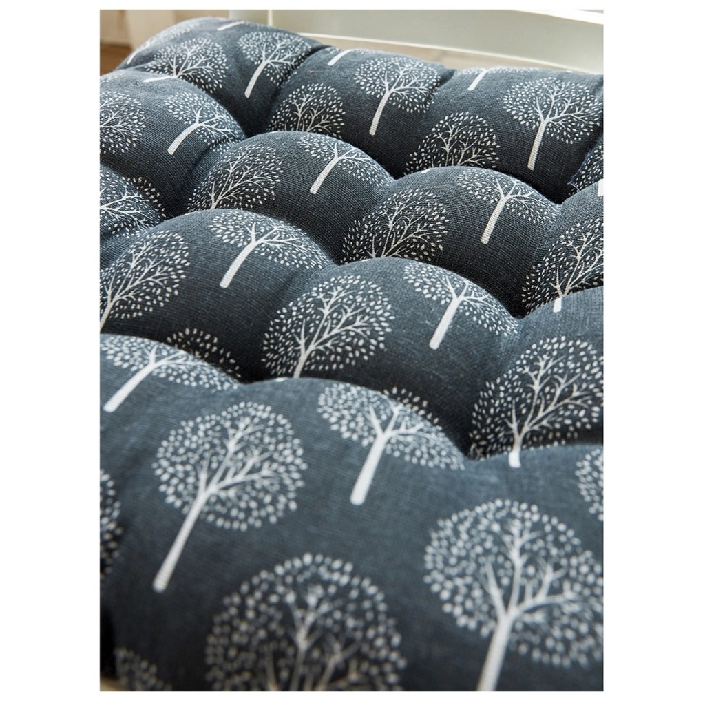 ĐỆM NGỒI BỆT LÓT GHẾ Vải Cotton Bố Phong Cách Nhật Bản  thêu Vi Tính - Lót Bông Hạt cao cấp - Loại Tròn