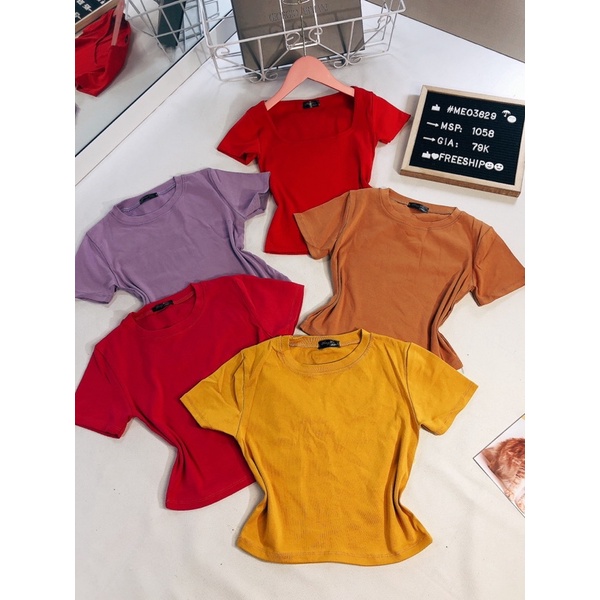 [Chuyên Sỉ] Áo thun croptop màu trơn, mặc đơn giản mà sang - hàng đẹp
