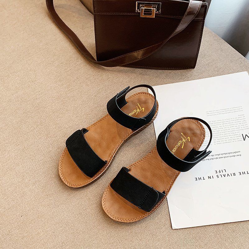 Xăng đan Đế Bằng Quai Dán Thoải Mái Thời Trang Đi Biển Dành Cho Nữ