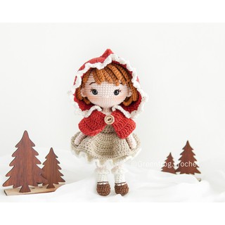 D-006 the little red riding hood, búp bê thủ công, búp bê handmade, búp bê móc len