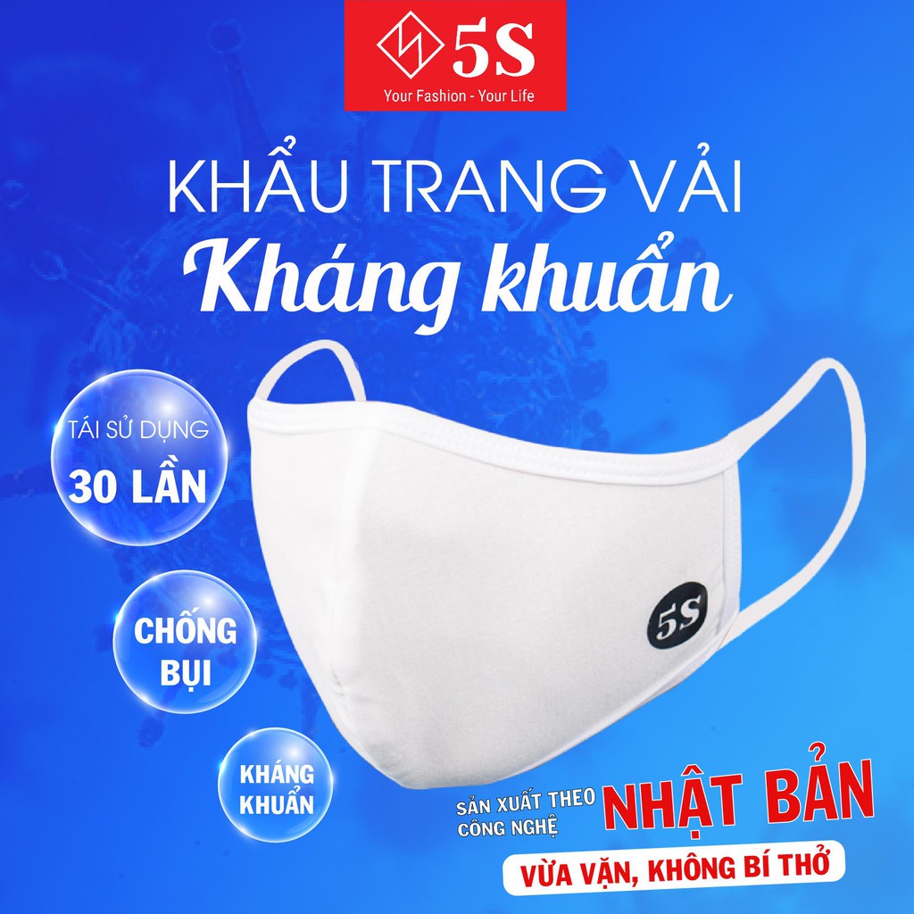 Combo 3 Chiếc Khẩu Trang Vải Cotton 2 Lớp 5S Chính Hãng, Có Kiểm Định (Sản Phẩm Không Lợi Nhuận- Bình Ổn Giá) | BigBuy360 - bigbuy360.vn