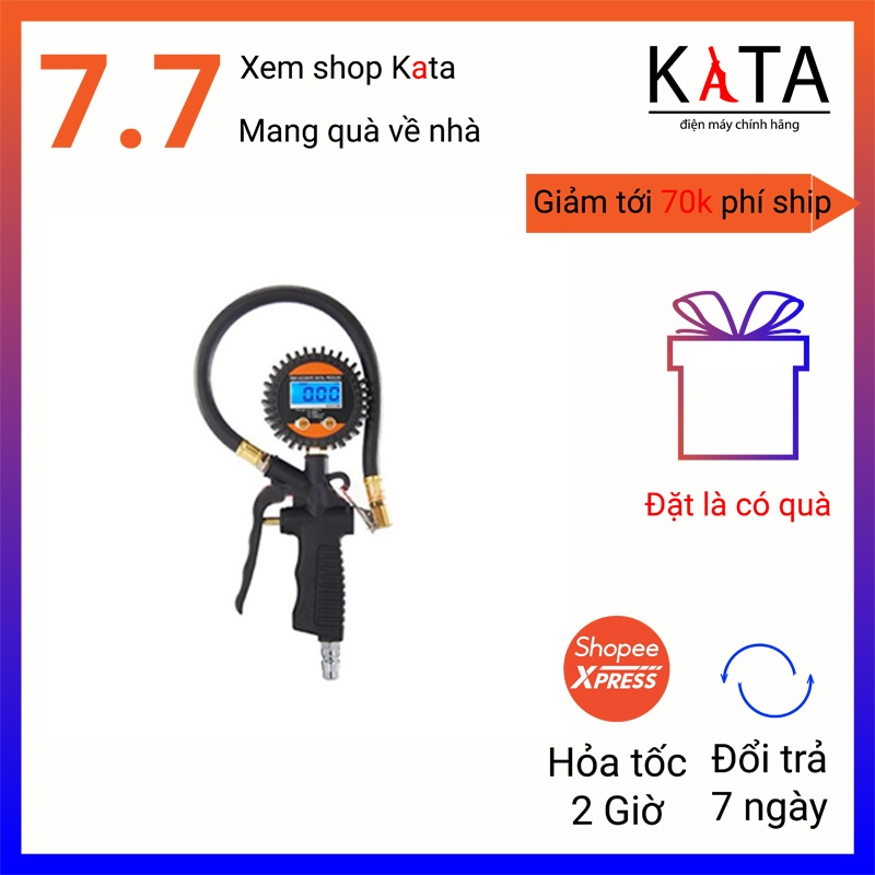 Đồng hồ bơm lốp điện tử chuyên ô tô, xe máy 7 Bar, 100 PSI BL01