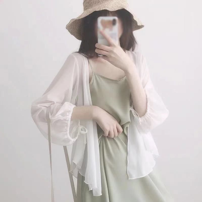 Áo Khoác Chiffon Dài Tay Thời Trang Hè 2021 Cho Nữ