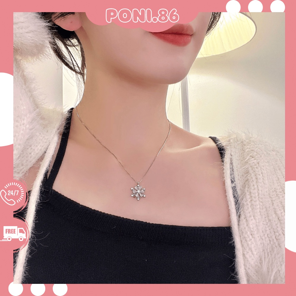 Dây chuyền vòng cổ hình bông tuyết đính đá sang trọng quý phái dễ phối đồ