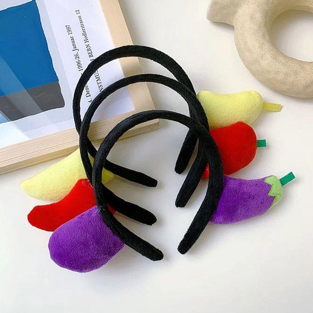 Băng Đô Cài Tóc Bằng Vải Bông Chống Trượt Hình Rau Củ Quả Dễ Thương Cho Nữ