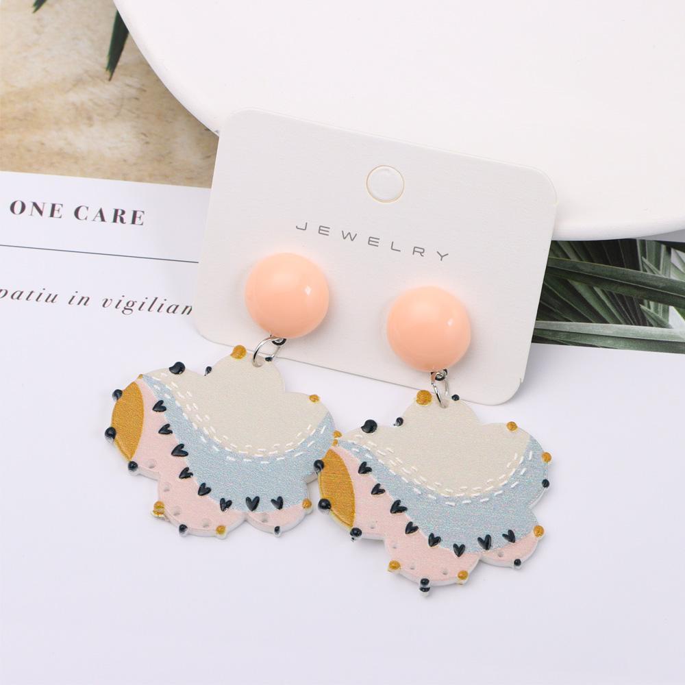 Bông Tai Dáng Dài Hình Hoa / Cầu Vồng Hoạt Hình Thiết Kế Bất Đối