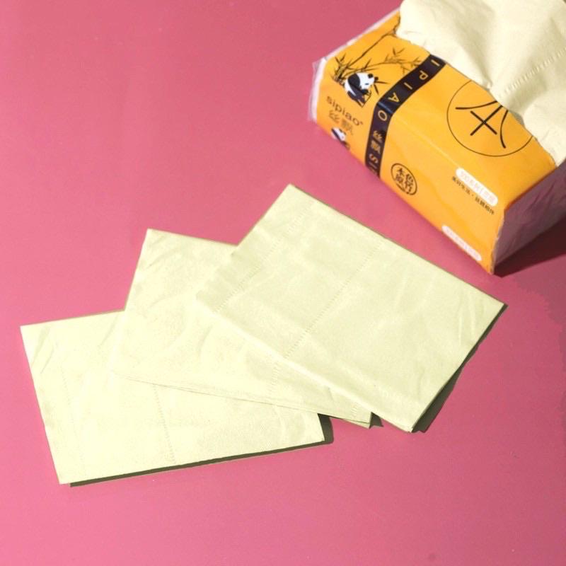 Gói Giấy Ăn Gấu Trúc Sipiao Từ Bột Trúc Nguyên Sinh 300 Tờ Siêu Dai