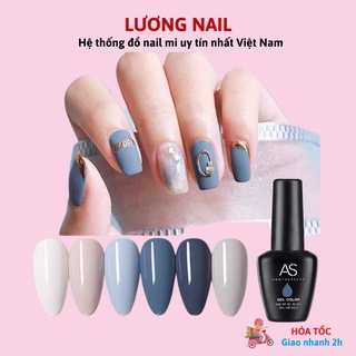 Sơn gel AS sơn móng tay gel tone màu ghi trắng kem mã BCL