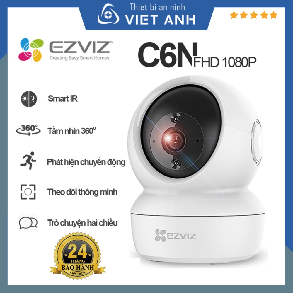 Camera wifi Ezviz CV246 C6N full hd 1080P hình ảnh đẹp xoay 360 độ đàm thoại 2 chiều hàng chính hãng bảo hành 2 năm