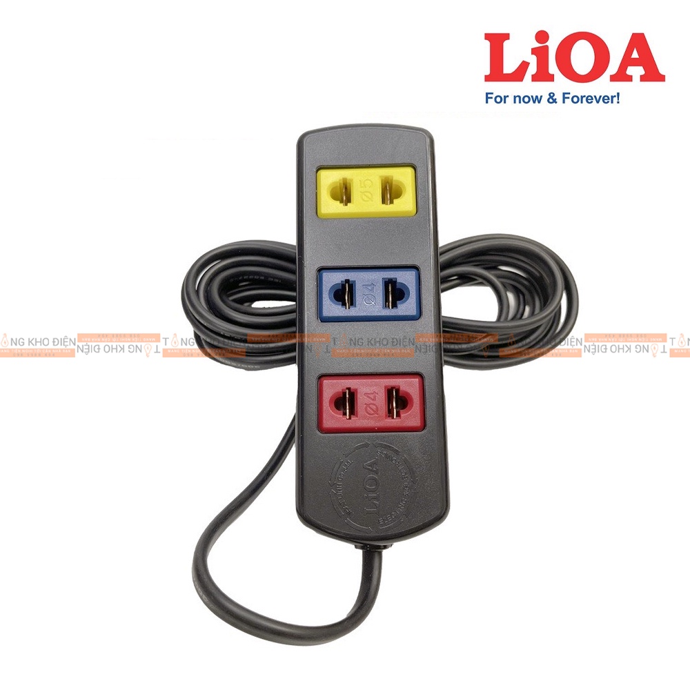 Ổ cắm điện LIOA, 3 lỗ, ~1000W, dây dài 3m/5m, mã: 3TC