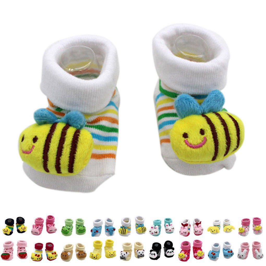Giày tất mềm mịn họa tiết hoạt hình dễ thương cho bé gái 0-6 tháng tuổi