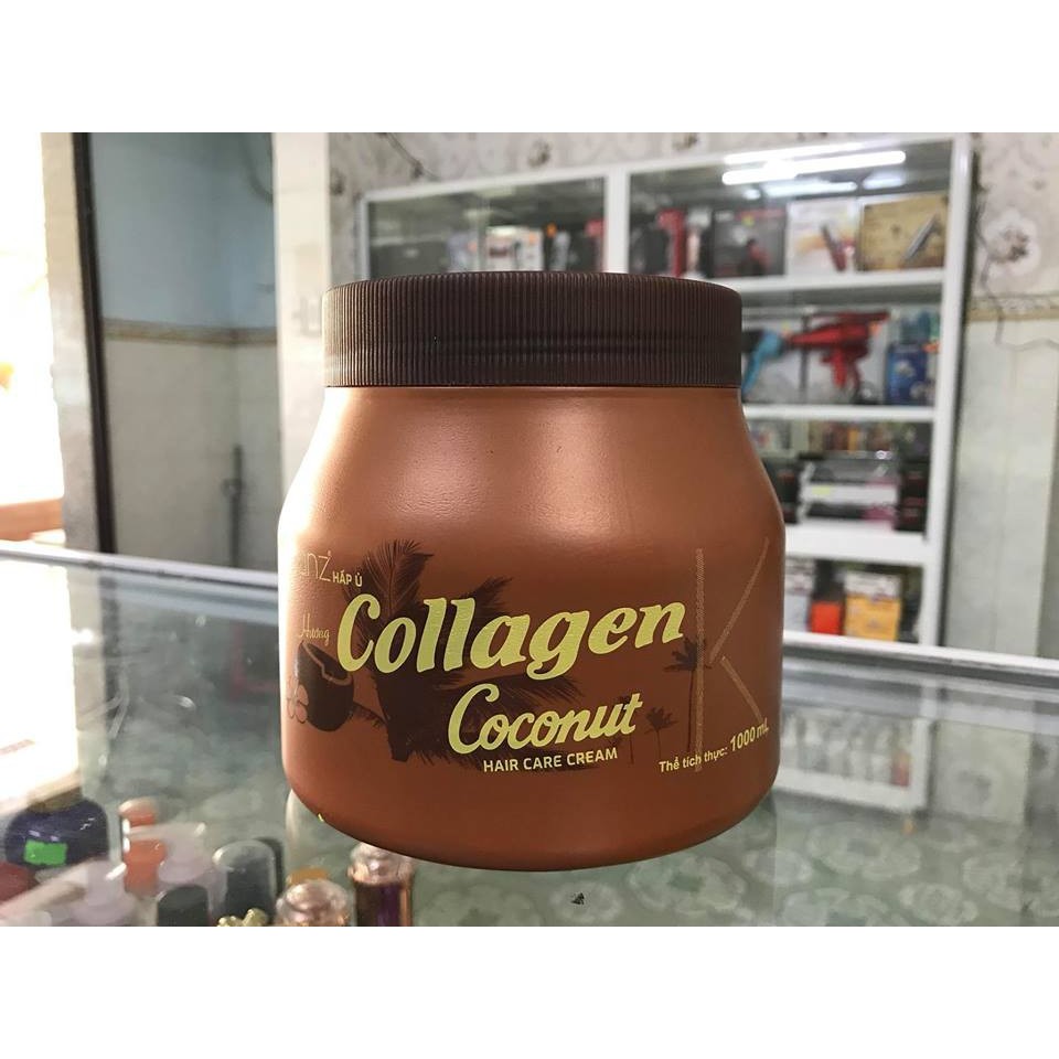 Hấp dầu ủ tóc Karanz Collagen Coconut 1000ml dưỡng tóc mềm mượt, dành cho tóc khô xơ