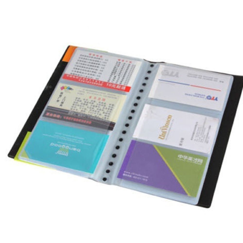 Leather Business Name Holder ID Credit Card Organizer 120 Cards