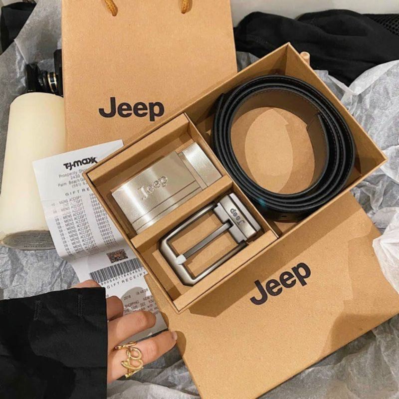 Dây nịt Jeep Nam 2 mặt Full Box