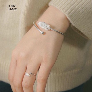 Vòng tay và nhẫn bạc lông chim cực hot