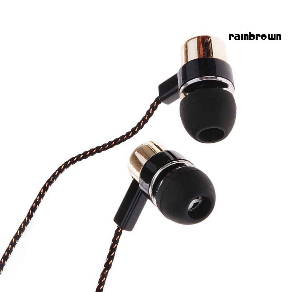 /REJ/ 1.2m Braided Cable Noise Isolating Stereo In-ear Wired Earphone for Samsung HTC