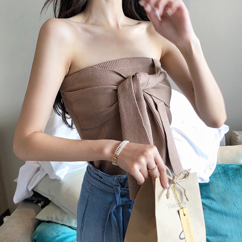 Áo dệt kim nữ không tay hở lưng gợi cảm | BigBuy360 - bigbuy360.vn