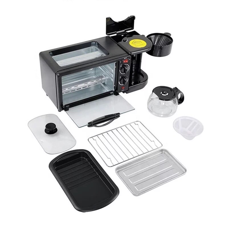 Máy làm đồ ăn sáng đa năng 3in1, lò nướng bánh Sokany công suất 1250W