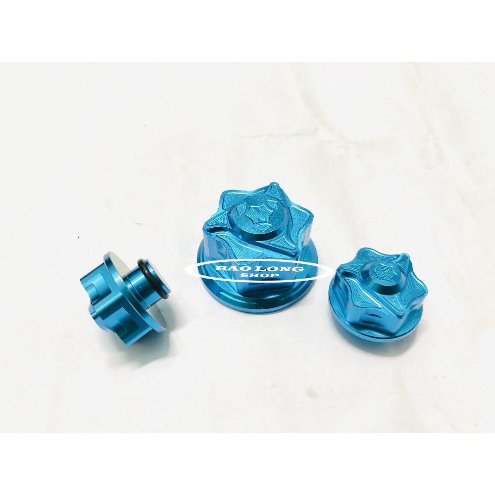 Bộ 5 con ốc GR5 gắn Ghi Đông Satria,Raider Fi 2018,2019 (100% titan) Xanh Lục bảo