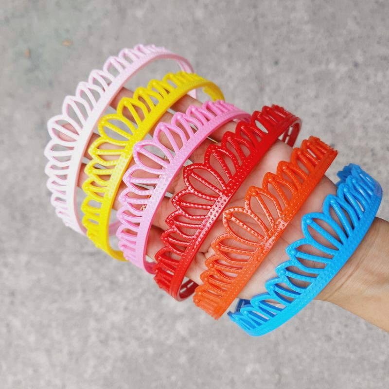 Bờm cài nhựa vương miện 2 (được chọn màu)