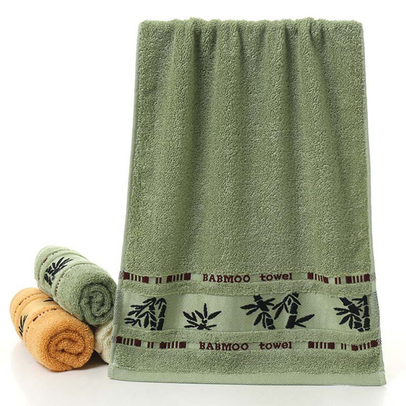 Khăn tắm mềm chất lượng cao, có hình cây tre dệt kim bằng mực đen chất lượng, sản phẩm bảo vệ môi trường