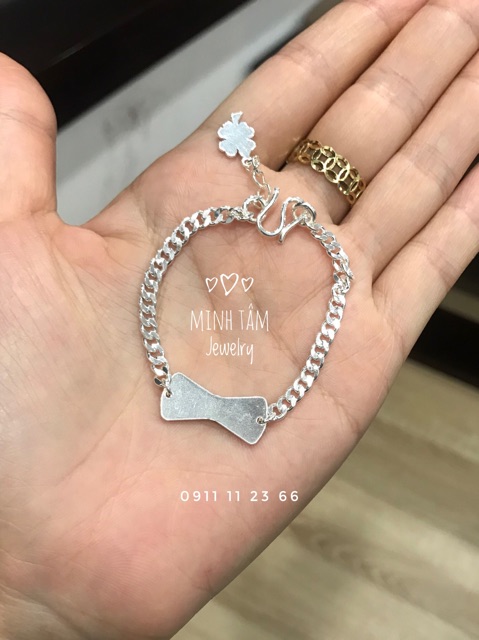 Lắc tay bạc khắc tên cho bé-Minh Tâm Jewelry