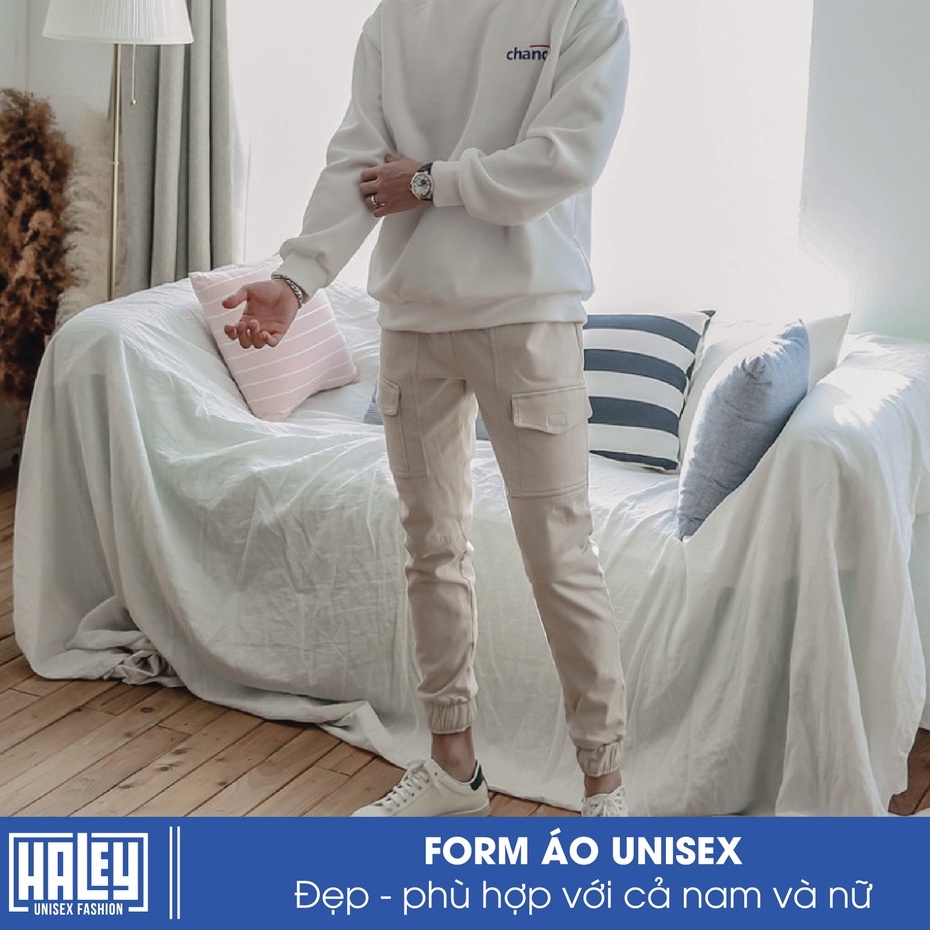 Áo sweater thu đông nam nữ HALEY HD40  unisex Hoodie không mũ phong cách Hà Quốc nỉ bông siêu đẹp