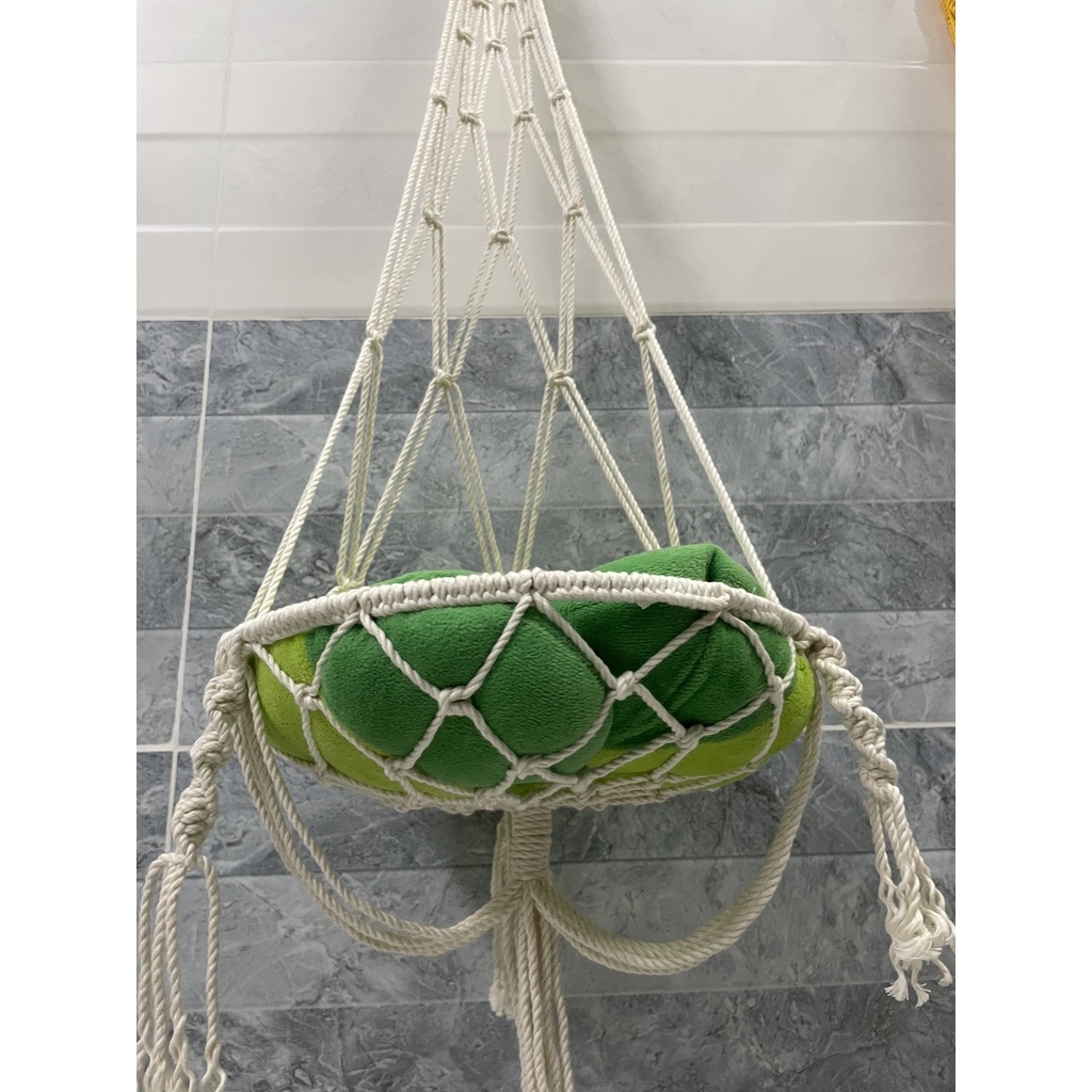 Ảnh thật- Võng treo macrame cho mèo nằm phong cách hoàng gia, quý tộc cực xinh