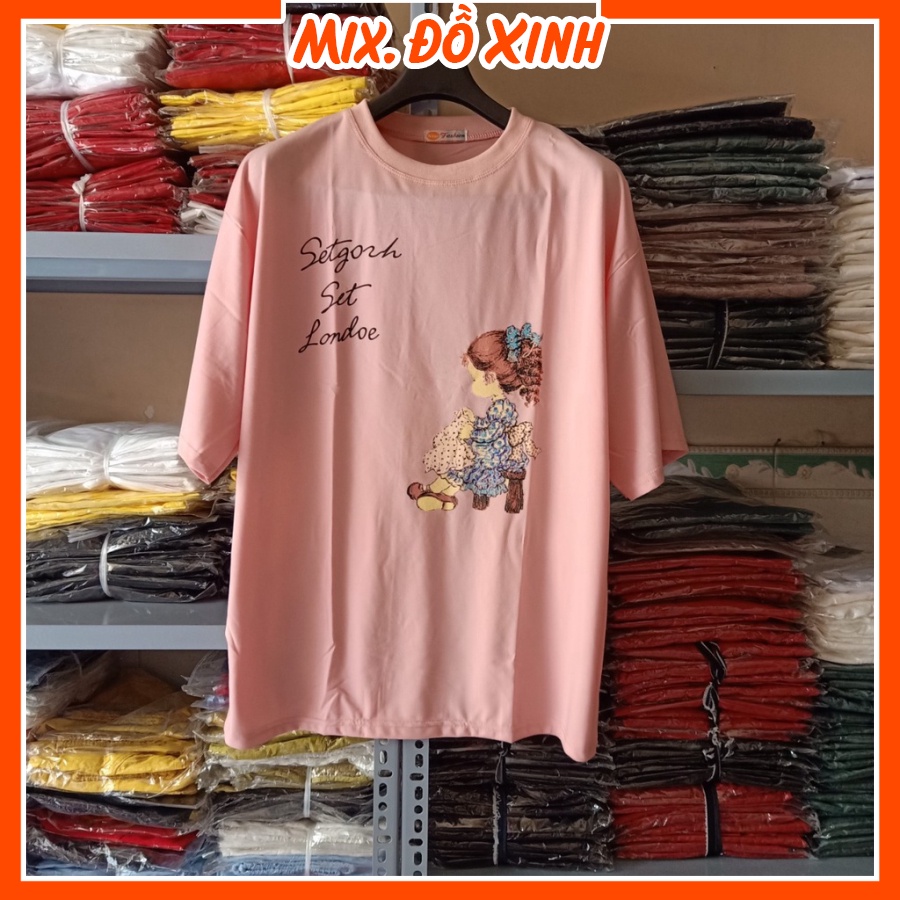 Áo thun form rộng tay lỡ Thu Hà áo phông unisex chất thun cotton in hình Công Chúa Tuyết