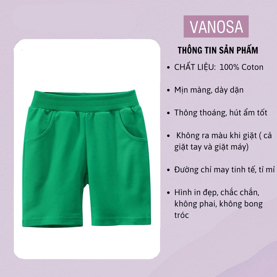 Quần short bé trai VANOSA cotton da cá size đại cho bé từ 2 đến 10 tuổi Q1