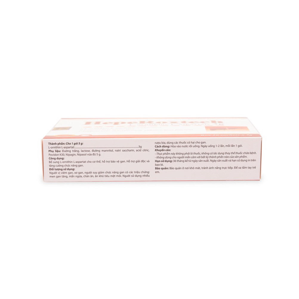 Cốm HepeRoxtech L-ornithine L-aspartat giảm xơ gan, men gan, nhiễm mỡ - 10 gói