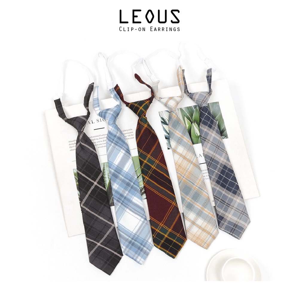 Caravat nữ sọc kẻ thắt sẵn bản nhỏ 7cm điều chỉnh dây buộc cổ CRV002