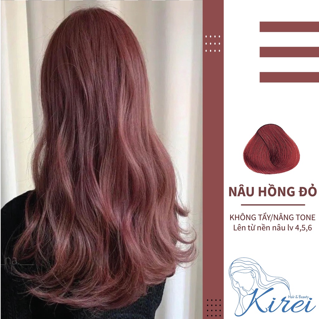 Thuốc nhuộm tóc màu NÂU HỒNG ĐÀO không cần tẩy tóc Kirei Hair, KireiHair, KIREIHAIR