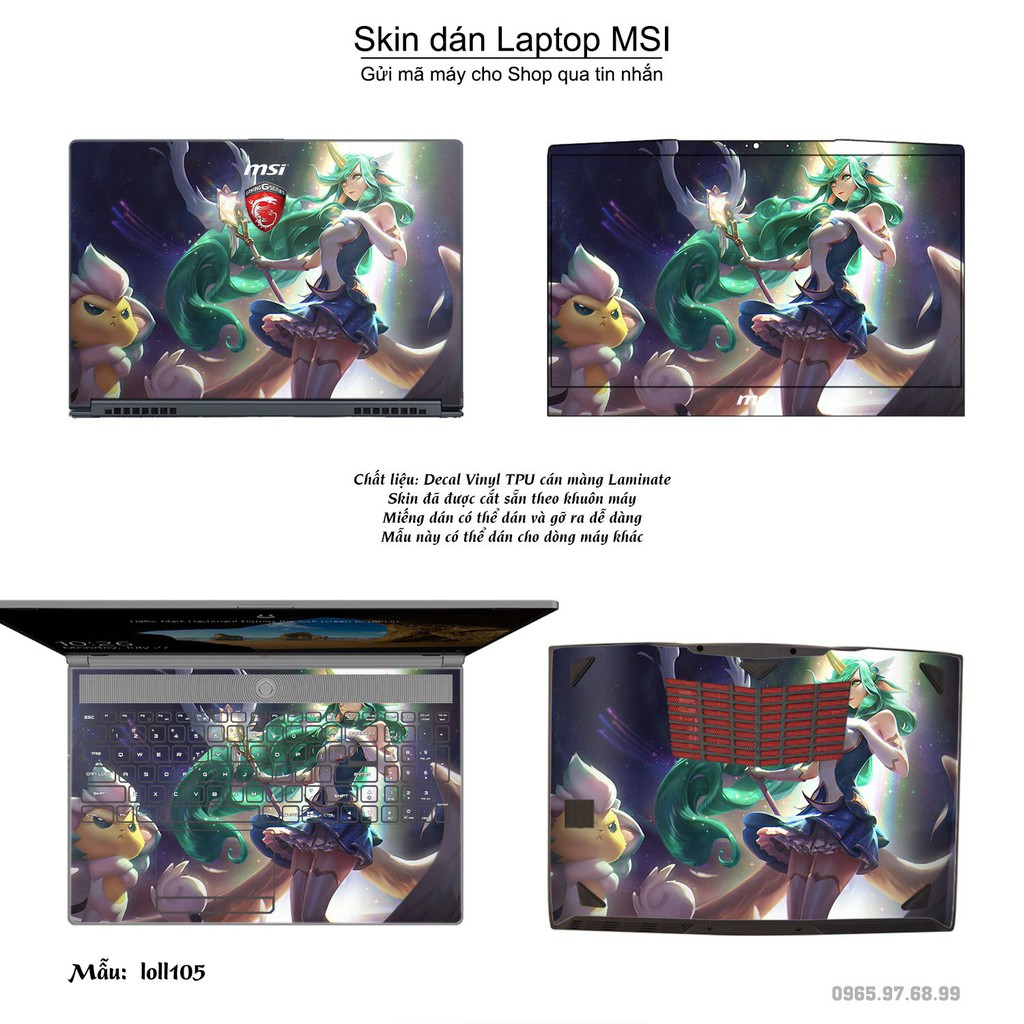 Skin dán Laptop MSI in hình Liên Minh Huyền Thoại nhiều mẫu 15 (inbox mã máy cho Shop)
