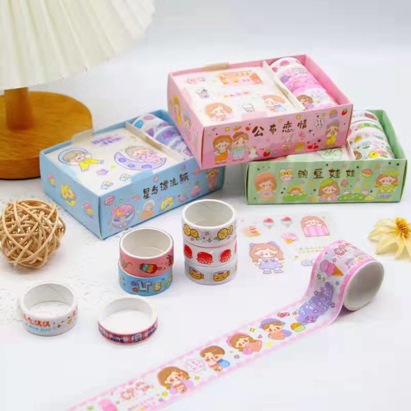 Hộp washi tape kèm Sticker chi bi dễ thương - shopliam