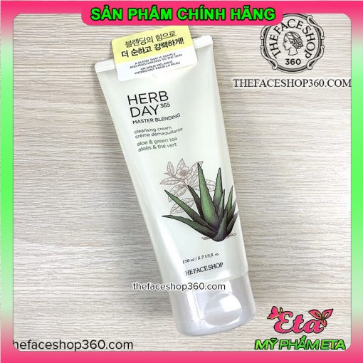 Kem tẩy trang The Face Shop Herb Day 365 Master Blending Cleansing Cream TFS làm sạch lớp trang điểm 170ml | BigBuy360 - bigbuy360.vn