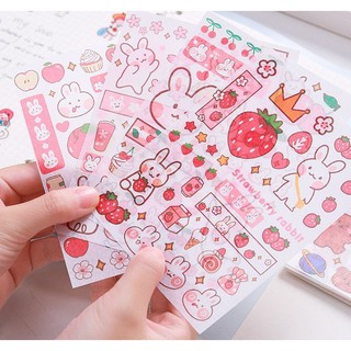 SET 4 TỜ HÌNH DÁN STICKER DỄ THƯƠNG - BỘ 4 TỜ STICKER DÁN TẬP VỞ, TỦ KỆ ĐÁNG YÊU