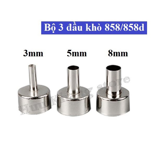 BỘ 3 ĐẦU KHÒ 858/858D | 3mm - 5mm - 8mm